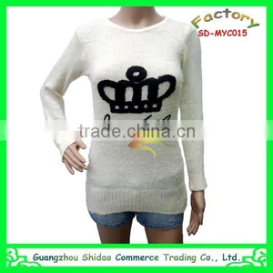 Fashion Woman Custom Wool New Style Embroidery Top Sweater thumbnail-3