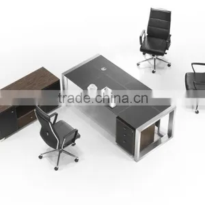 DT-11 Modern New Design Office Desk Frame Office Table Executive Desk Stainless Steel Frame Executive Desk thumbnail-4