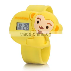 2016 Top Hot Cartoon Rabbit Silicone Snap Band Digital Watches for Children thumbnail-2