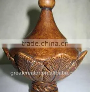 Home Decor Window Curtain Rods With Colonial Maple Coronet Resin Finials thumbnail-1