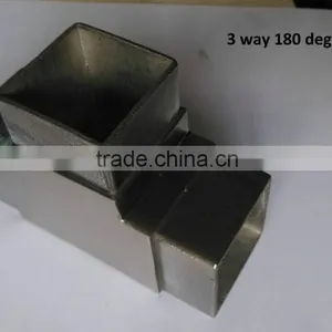 Stainless Steel Rectangular Tube Connector 50mm thumbnail-2