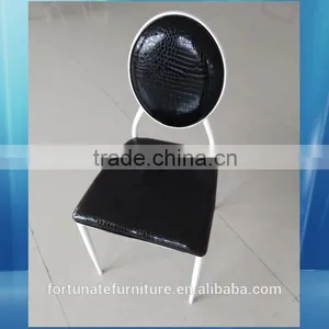 White Metal Legs Dining Chair Leather thumbnail-1