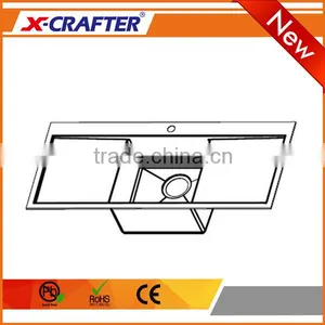 Commercial Kitchen Furniture Stainless Steel Single Bowl Double Drainboard Used Sinks thumbnail-3