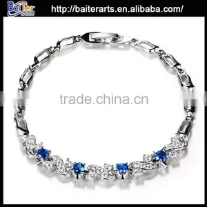 Multi Colors Women's Alloy Copper Heart Shaped Zircon Ruby Bracelet Bangles thumbnail-6