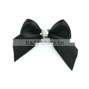 Black Ribbon Bows With Rhinestone thumbnail-1