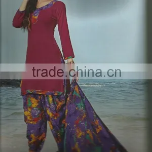 SYNTHENTIC PATIYALA SALWAR KAMEEZ thumbnail-2