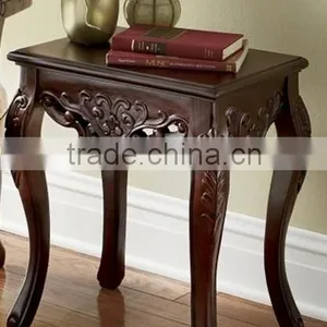 Stocklots Furniture Solid Wood Hand Curved Side Table in Cherry Finished thumbnail-1