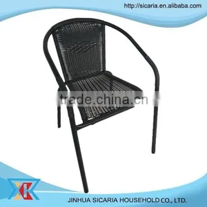 Outdoor Steel Frame With Wicker Seat and Back Chair thumbnail-1