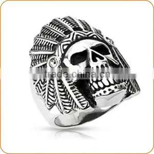 Stainless Steel Skull Finger Rings Fashion Punk Rings thumbnail-3