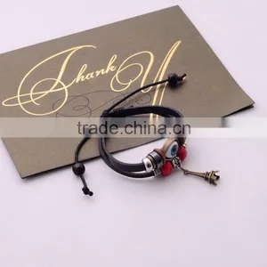 >>2016 Hot Sale Korean Style Bracelets Men Punk Style Vintage Women Multilayer Handmade Wave Leather Bracelets Lover Bracelets / thumbnail-5