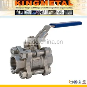 1" 3PC Stainless Steel Floating Ball Valve CF8M/304/316 thumbnail-1