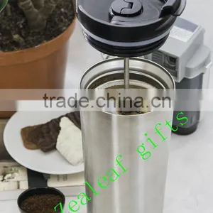 Vacuum Flask Insulated French Press Travel Mug Stainless Steel Tumbler thumbnail-1