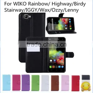 Luxury Flip PU Leather Cover For Frane Wiko Rainbow Highway Birdy Stairway IGGY Wax Ozzy Lenny Wallet Leather Bag thumbnail-1