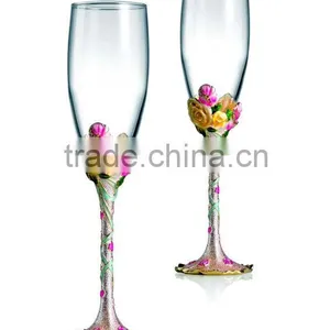 RORO Love Lifetime Rose Enamel Crystal Glass Wine Glass Champagne Glass thumbnail-1