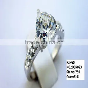 Good Quality 925 Sterling Silver Ring With Quality cz Rhodium Plating QCR023 thumbnail-1