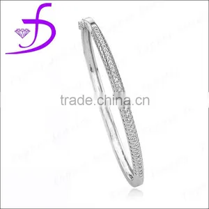 2014 Fashion Design Bangle Wholesale Rhodium Plated 925 Silver Bangle thumbnail-1