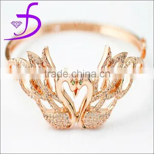 CZ Diamond Solid 925 Sterling Silver Rose Gold Plated Bangles Artificial Bangles thumbnail-1