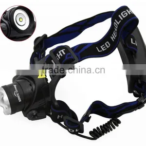 Sidiou Group 1800Lm XM-L T6 10W Focus LED Headlamp Light With 2 X 3.7V 3000mAh 18650 Rechargeable Battery and Battery Charger thumbnail-2