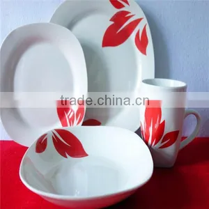 Elegance Fine Porcelain Dinner Set ,Square 16pcs Dinner Set , Porcelain Square 16pcs Dinner Set thumbnail-1