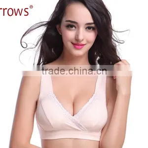 100% Cotton Apricot Breast Feeding Maternity Sleep Bra For Nursing Mothers Breastfeeding Wire Free Nursing Bra Yoga Sport Bra thumbnail-4