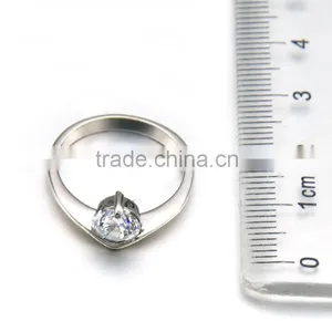 Unique Design Luxury Zircon Wedding Band Finger Rings Women Stainless Steel Engagement Ring thumbnail-3