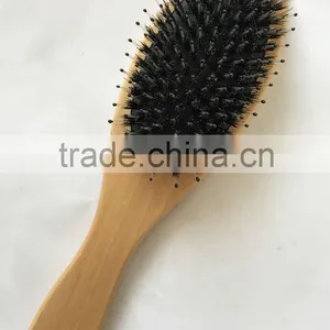 Wooden Paddle Nylon&bristle Cushion Hair Brush thumbnail-1