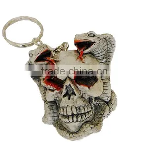 4pcs Charms Skeleton Head &cobra Shape Key Rings Halloween Key Chain thumbnail-2