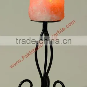 WROUGHT IRON SALT CANDLE HOLDER & TEALIGHTS thumbnail-4