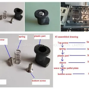 #3 Wide Feet Hold-downs Fasteners for Locking PCB on Wave Solder Pallet thumbnail-2