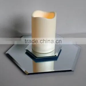 Sexangle Beveled Mirror Glass Plate thumbnail-1