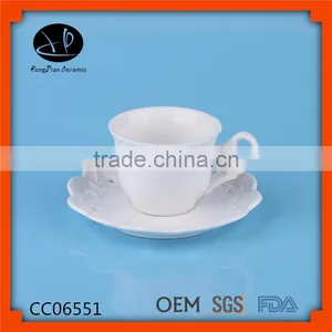 High Whiteness Ceramic Tea Cup , White Ceramic Cup and Saucer, Elegant Ceramic Coffee Cup thumbnail-1