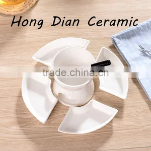 Fondue Porcelain Set , Black/White,ice Cream Fondue thumbnail-1