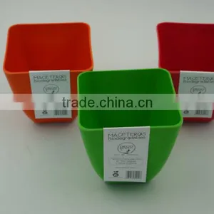 Biodegradable Bamboo Fiber Colorful Flower Pot thumbnail-2