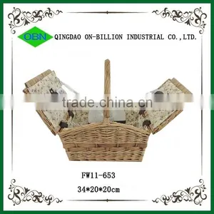 Outdoor Quality Willow Wholesale Bulk Cooler Picnic Basket thumbnail-5