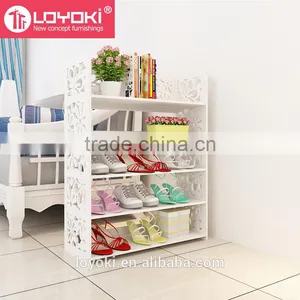 White Wood&Plastic Corner Shelf Home Display Beautiful Shoe Rack thumbnail-2