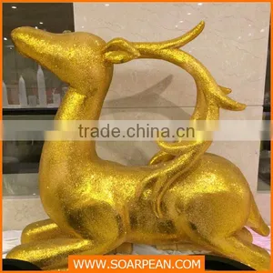 Golden Customized Vivid Attractive Indoor Deer Statues thumbnail-1