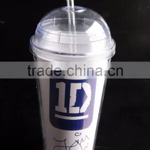 Resusable PS Clear Plastic Cup With Dome Lids For Juice thumbnail-4