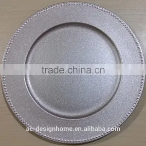 SILVER GLITTER PP PLASTIC CHARGER PLATE thumbnail-1