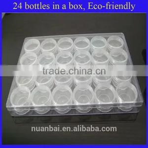 24/lots Plastic Glass Clear Cosmetic Beads Storage Pot Bottles Jars thumbnail-1