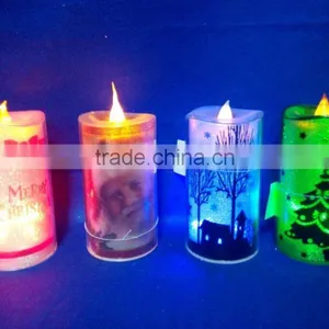 Plastic LED Battery Operated Printing Christmas Candle Decoration thumbnail-4