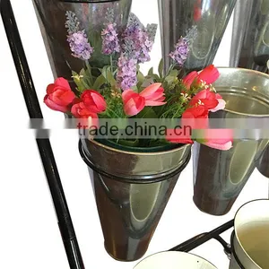 Metal Garden Flower Stand With 12 Pots thumbnail-4
