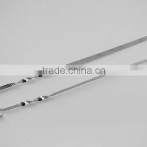 Stainless Steel Grilling Kabob Skewers With Ring-Tip Handle thumbnail-1