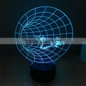 2016 Creative Colorful Touch Panel Round Base Colorful USB 3D Acrylic Lamp Led Night Light for Christmas thumbnail-2