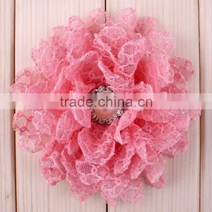 Fabric Flower With Pearl Beads Center for Kids Hair Accessories thumbnail-5