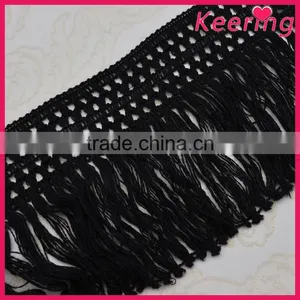 13cm Width Black Thread Fringe Tassel Trim WTPB-005 thumbnail-1