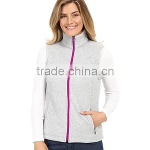 Women Sportwear Comfortable Spring Vest Sleeveless Fleece Sweatshirt With Full Zip thumbnail-3