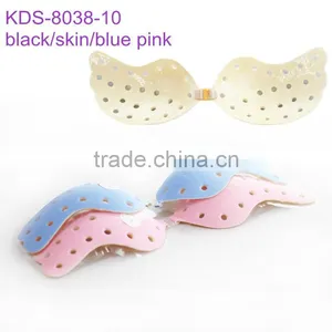 Deep V Bra,invisible Front Closure Super Thin Pink Blue Seamless Strapless Backless Halter Bra thumbnail-1