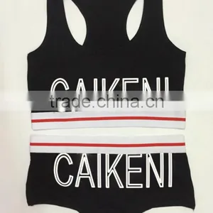 Custom Your Own Brand Logo Design Elastic Band Bra Bikini Lady Briefs Women 95%Cotton 5%Spandex Bralette Sport Crop Tank Top thumbnail-1