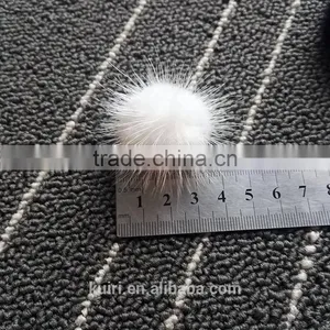 Factory Direct China Supplier Customized Real Mink Fur/ Fox Fur Pom Poms for Decoration 3cm Size thumbnail-1
