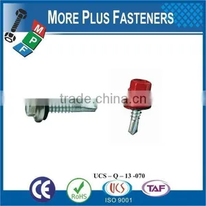 Taiwan #12-14 x 1-1/2" Hex Unslotted Hex Washer Head Epoxy #3 410 Stainless Steel Bonded Sealing Washer Self-Drilling Screw thumbnail-2